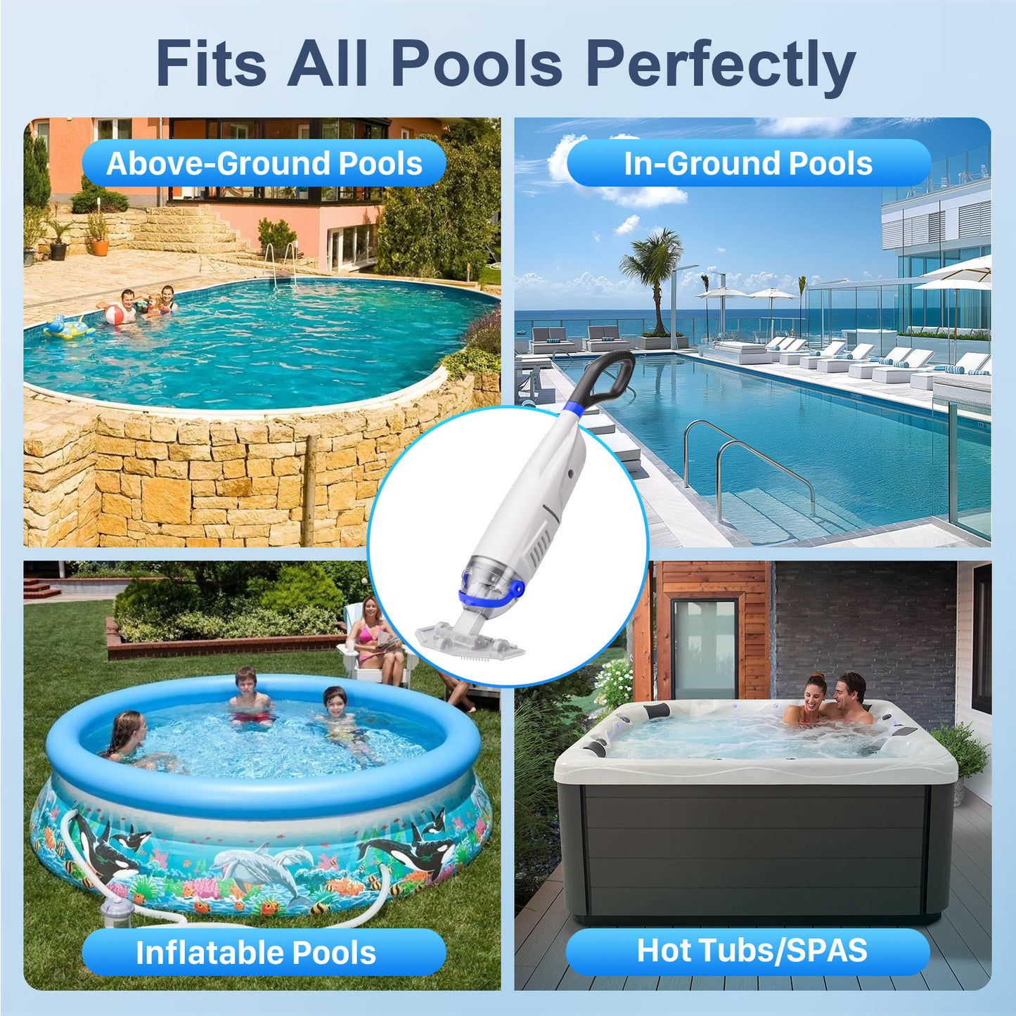 Sharkswell Pool Vacuum White