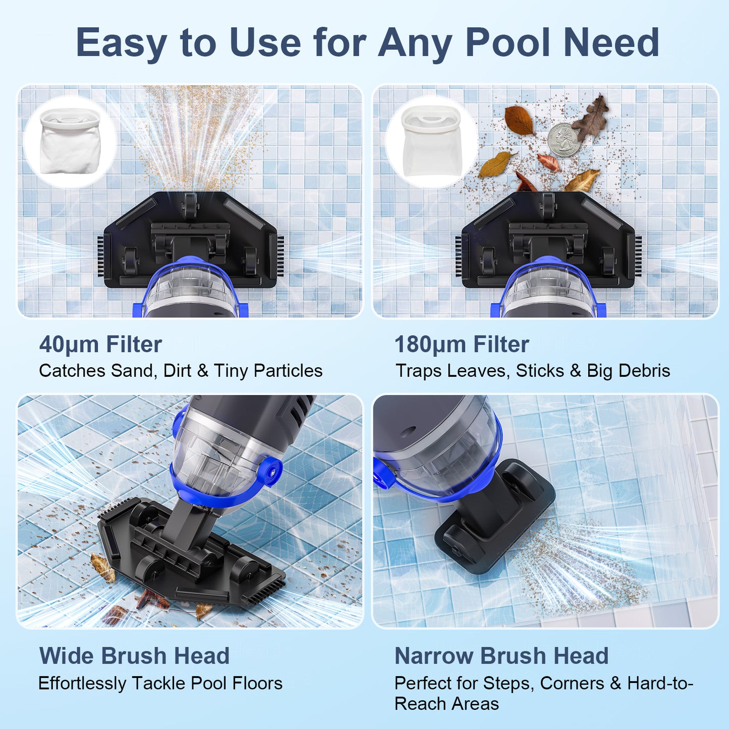 Sharkswell Pool Vacuum grey