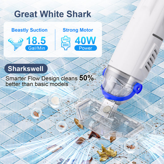 Sharkswell Pool Vacuum White