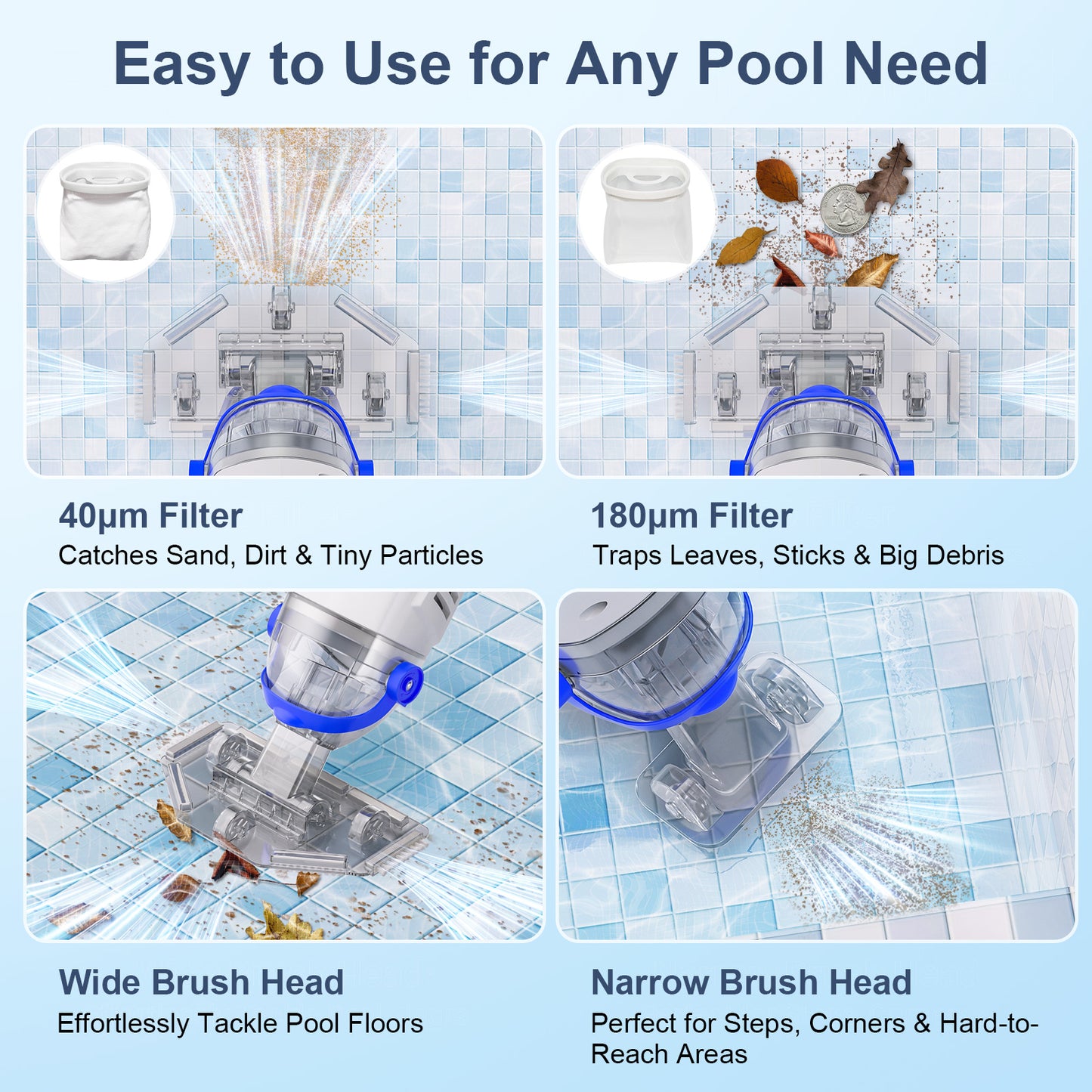 Sharkswell Pool Vacuum White
